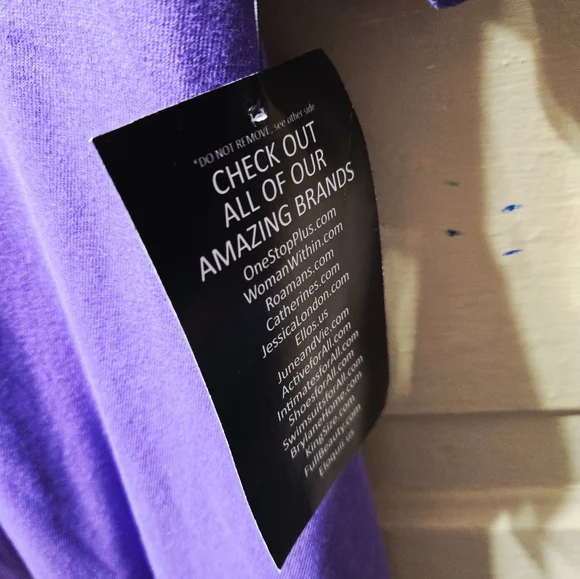 Woman Within Purple Crewneck Short Sleeve Tee Dress W/ Pockets NWT - Picture 2 of 5